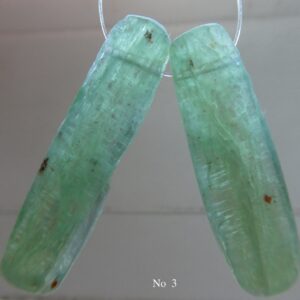 Raw Green Kyanite Flat Sticks 25-32mm Beads-2 Pcs Natural Crystals- Jewelry Making-craft Beads