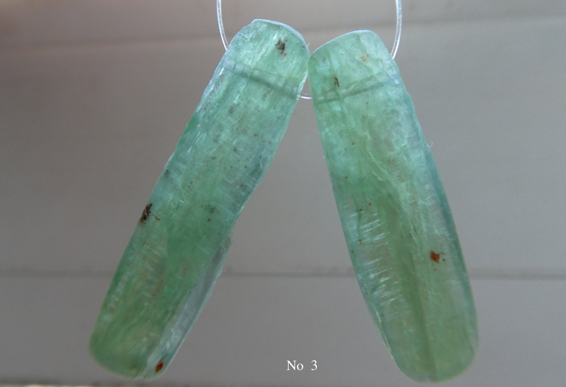 Raw Green Kyanite Flat Sticks 25-32mm Beads-2 Pcs Natural Crystals- Jewelry Making-craft Beads