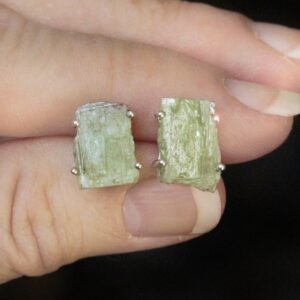 Atlantis - Green Kyanite Sterling Silver Stud Earrings