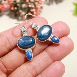 Kyanite Drop Earrings: Sterling Silver Gemstone Dangle Jewelry