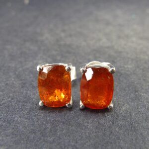 Faceted Orange Kyanite Crystal Stud Earrings From Brazil - 2.0 Grams