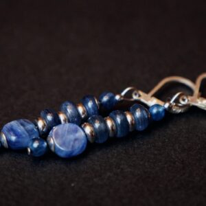 Genuine untreated blue Kyanite sterling silver earrings