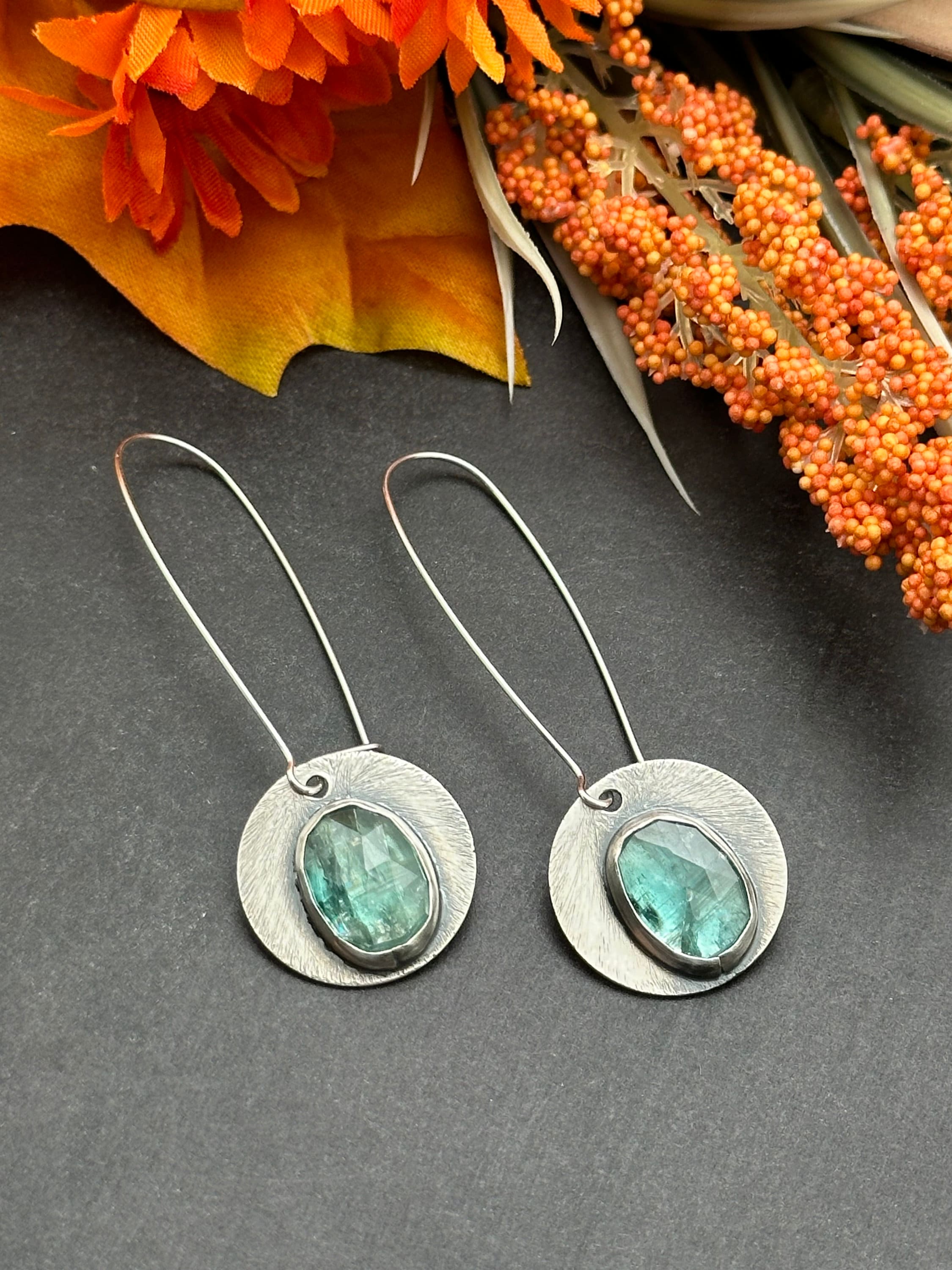 Green Kyanite Artisan Earrings