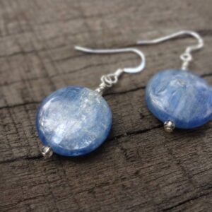 Kyanite Earrings. Natural Blue Gemstone Dangle and Drop Earrings Handmade in Australia by Miss Leroy.