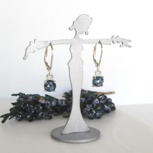 Natural Teal Kyanite 6mm Drop Earrings: Unusual Gemstone, Sterling Silver
