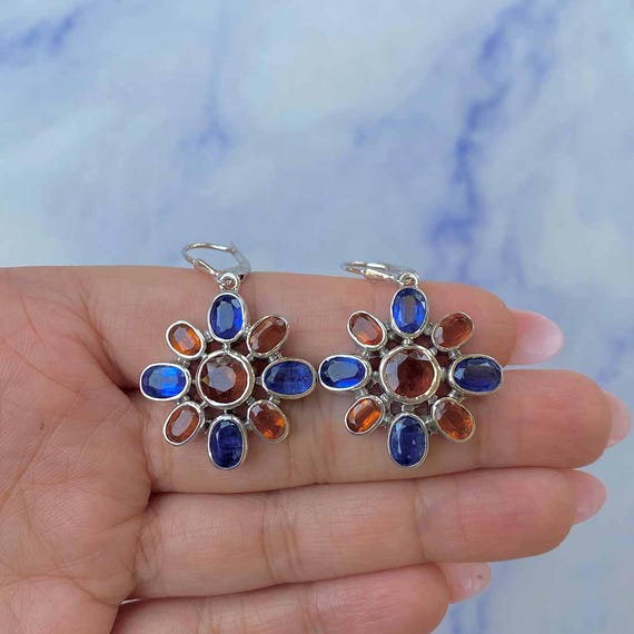 Orange Kyanite / Kyanite Leverback Earring / 925 Sterling Silver / Healing Gemstone / Kyanite Jewelry / Dainty Earring Kyn-cce-65.