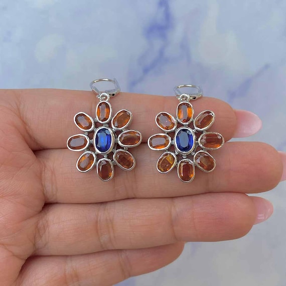 Kyanite / Orange Kyanite Leverback Earring / 925 Sterling Silver / Healing Gemstone / Gift For Her / Oval Cut / Dainty Earring Kyn-cce-30.