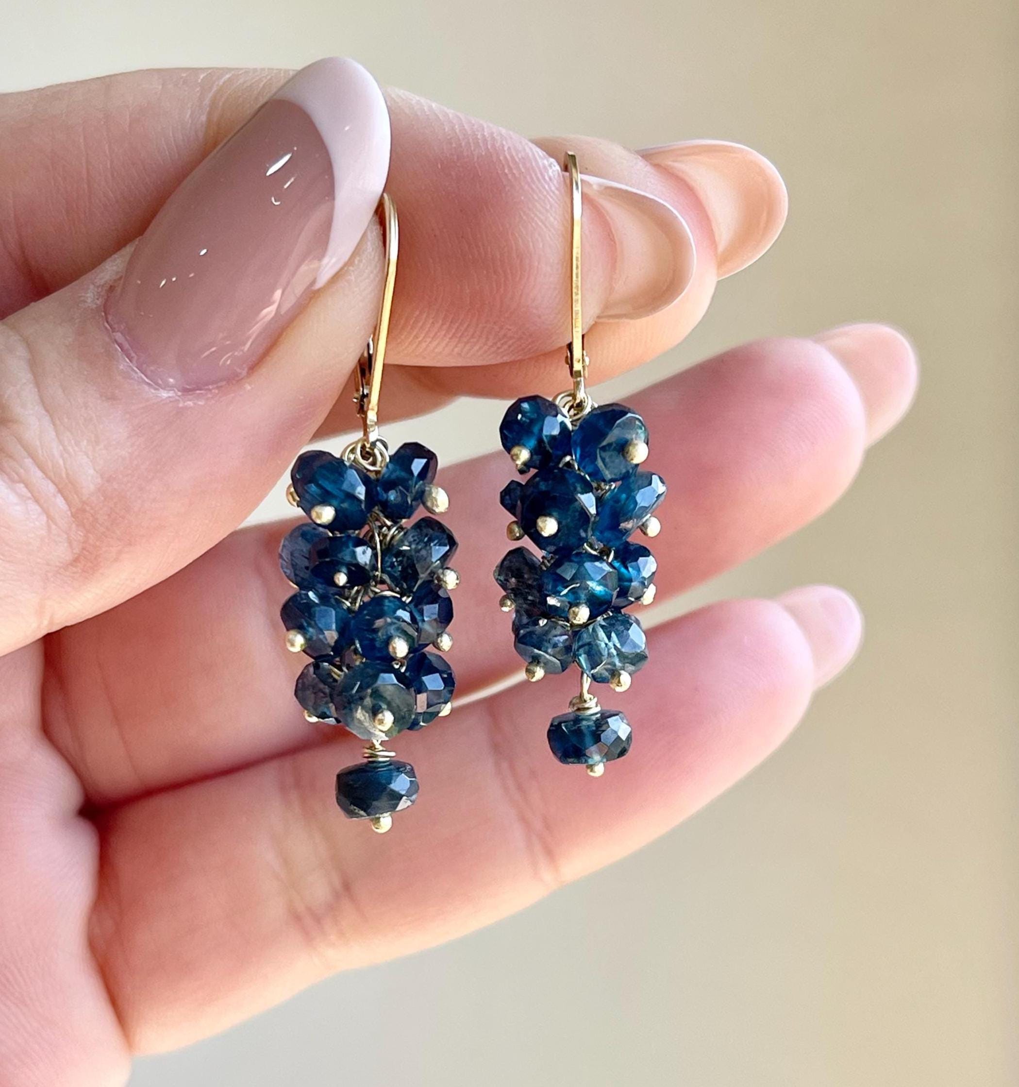 Teal Kyanite Earrings, Teal Blue Kyanite Cluster In Gold Filled Or Sterling Silver, Gemstone Beaded Jewelry, Boho Chic Drops, Gift For Her Teal Kyanite Earrings, Teal Blue Kyanite Cluster In Gold Filled Or Sterling Silver, Gemstone Beaded Jewelry, Boho Chic Drops, Gift For Her