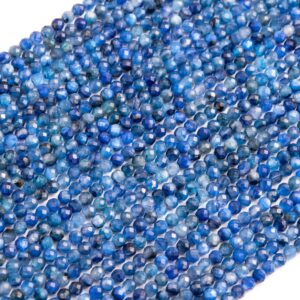 2MM Light Blue Kyanite Beads Grade AA Genuine Natural Gemstone Full Strand Faceted Round Loose Beads 15" Bulk Lot Options (118775-4067)