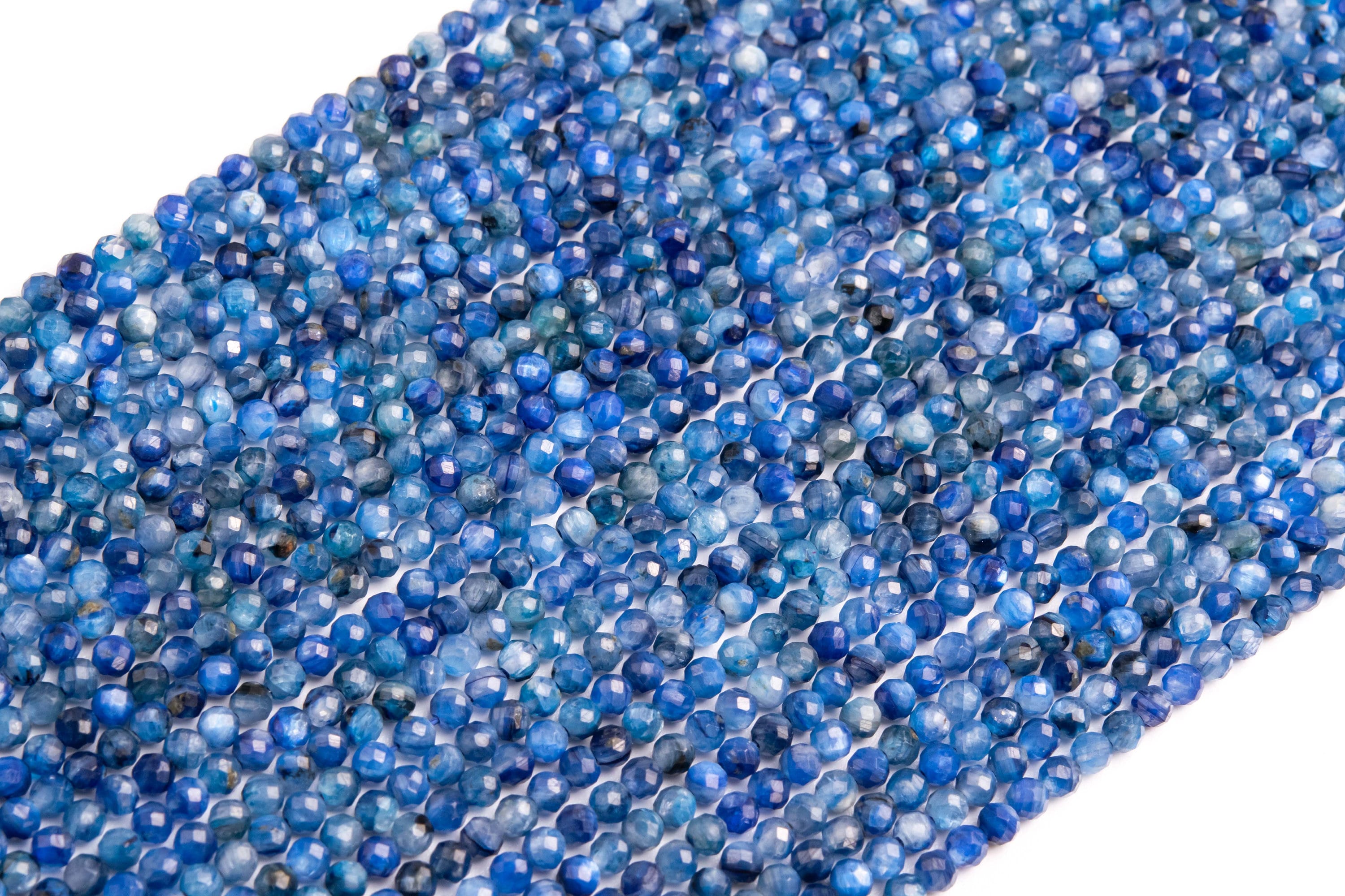 2mm Light Blue Kyanite Beads Grade Aa Genuine Natural Gemstone Full Strand Faceted Round Loose Beads 15" Bulk Lot Options (118775-4067)