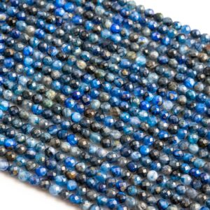 3MM Kyanite Beads Grade A Genuine Natural Gemstone Full Strand Faceted Round Loose Beads 15.5" Bulk Lot Options (117606-3961)