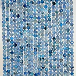 3MM Genuine Kyanite Gemstone Grade AAA Micro Faceted Round Loose Beads 15.5 inch Full Strand (80007508-488)