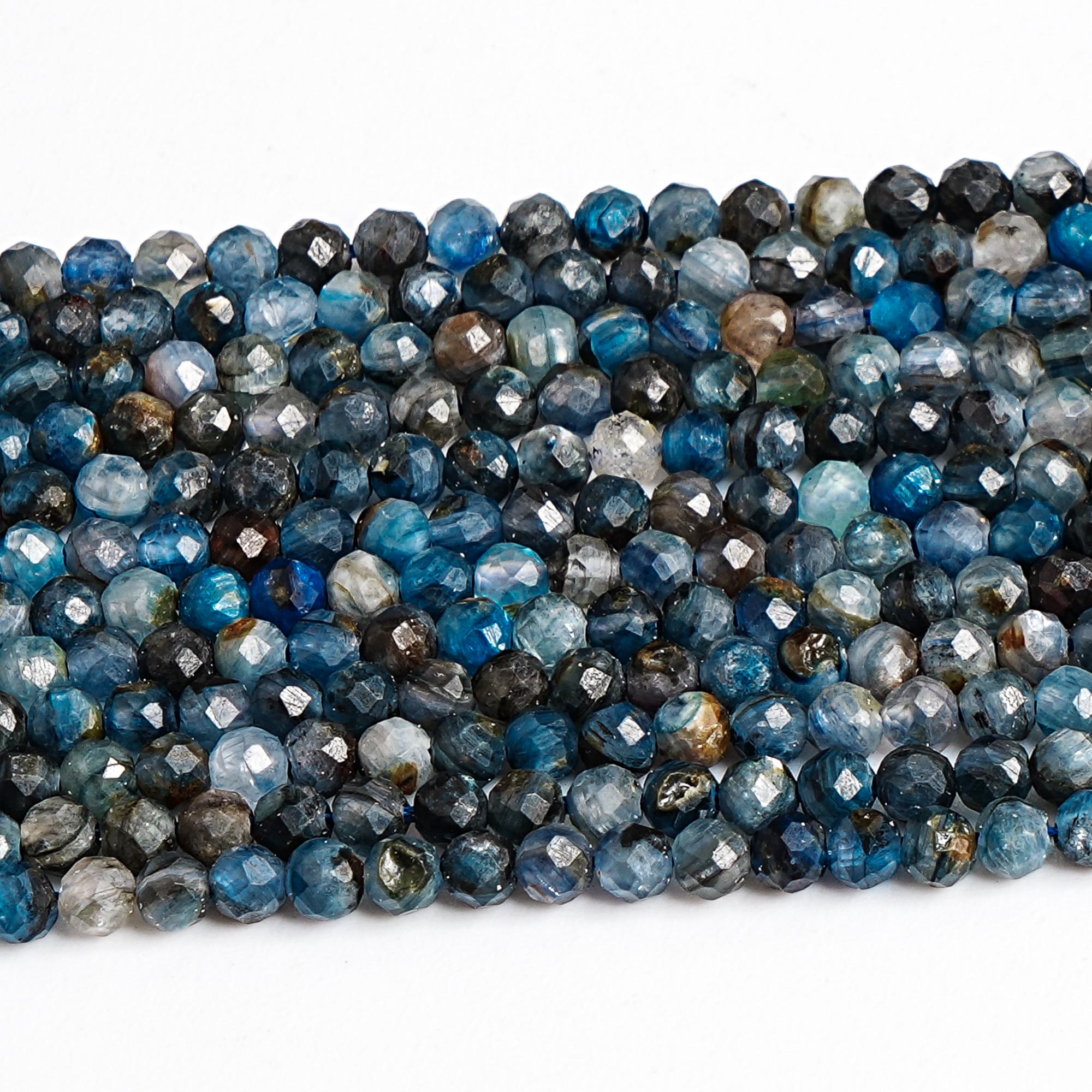 3mm Multicolor Kyanite Beads Grade Aa Genuine Natural Gemstone 15" Faceted Round Loose Beads For Handcrafting Jewelry (127689-2563)