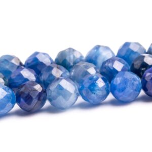 4MM Blue Kyanite Beads Grade A+ Genuine Natural Gemstone Faceted Round Loose Beads 15" / 7.5" Bulk Lot Options (119126)