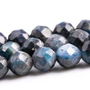 4MM Dark Blue Kyanite Beads Grade AB Genuine Natural Gemstone Faceted Round Loose Beads 15" / 7.5" Bulk Lot Options (117605)