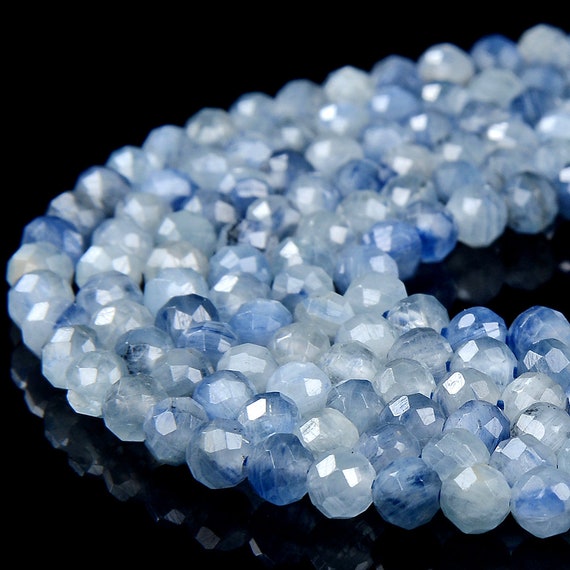 4mm Natural Kyanite Gemstone Grade Aaa Micro Faceted Round Beads 15 Inch Full Strand Bulk Lot 1,2,6,12 And 50 (80017288-p74)