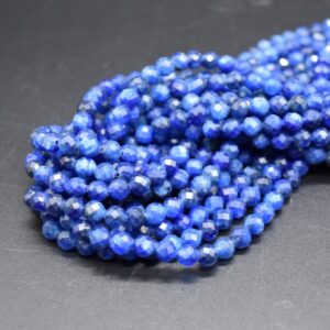 5mm Kyanite Gemstone Faceted Round Beads - 14" Strand - Jewellery Making Supplies | Crystal Beads