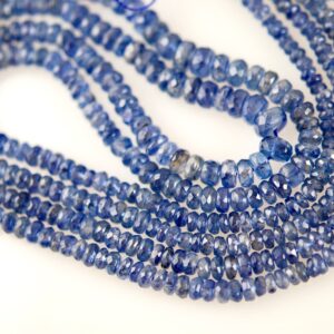 Denim Blue Kyanite Faceted Roundelles