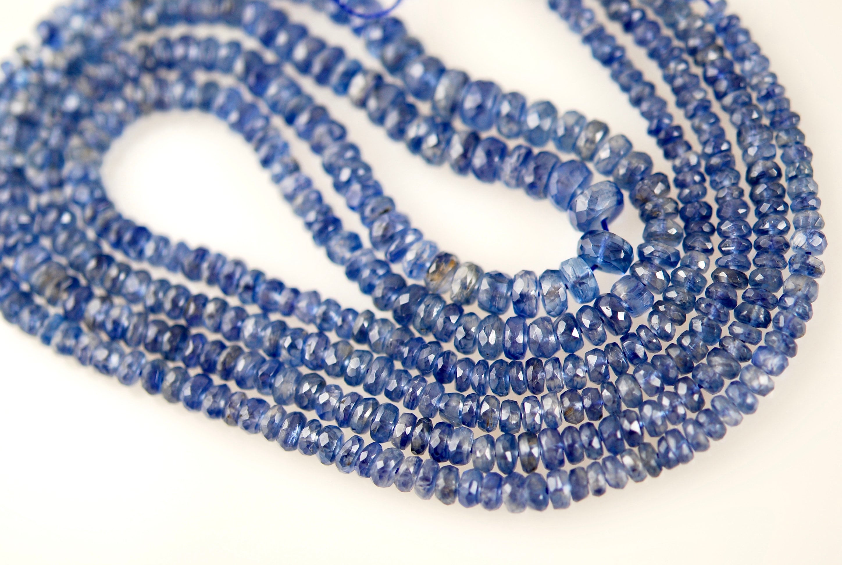 Denim Blue Kyanite Faceted Roundelles