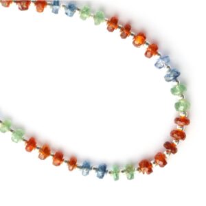 Multi Kyanite Faceted Rondelle Beads, 4 Mm To 5.5 Mm, Multi Kyanite Beads, Multi Kyanite Jewelry Making Gemstone Beads, 8 Inch Full Strand