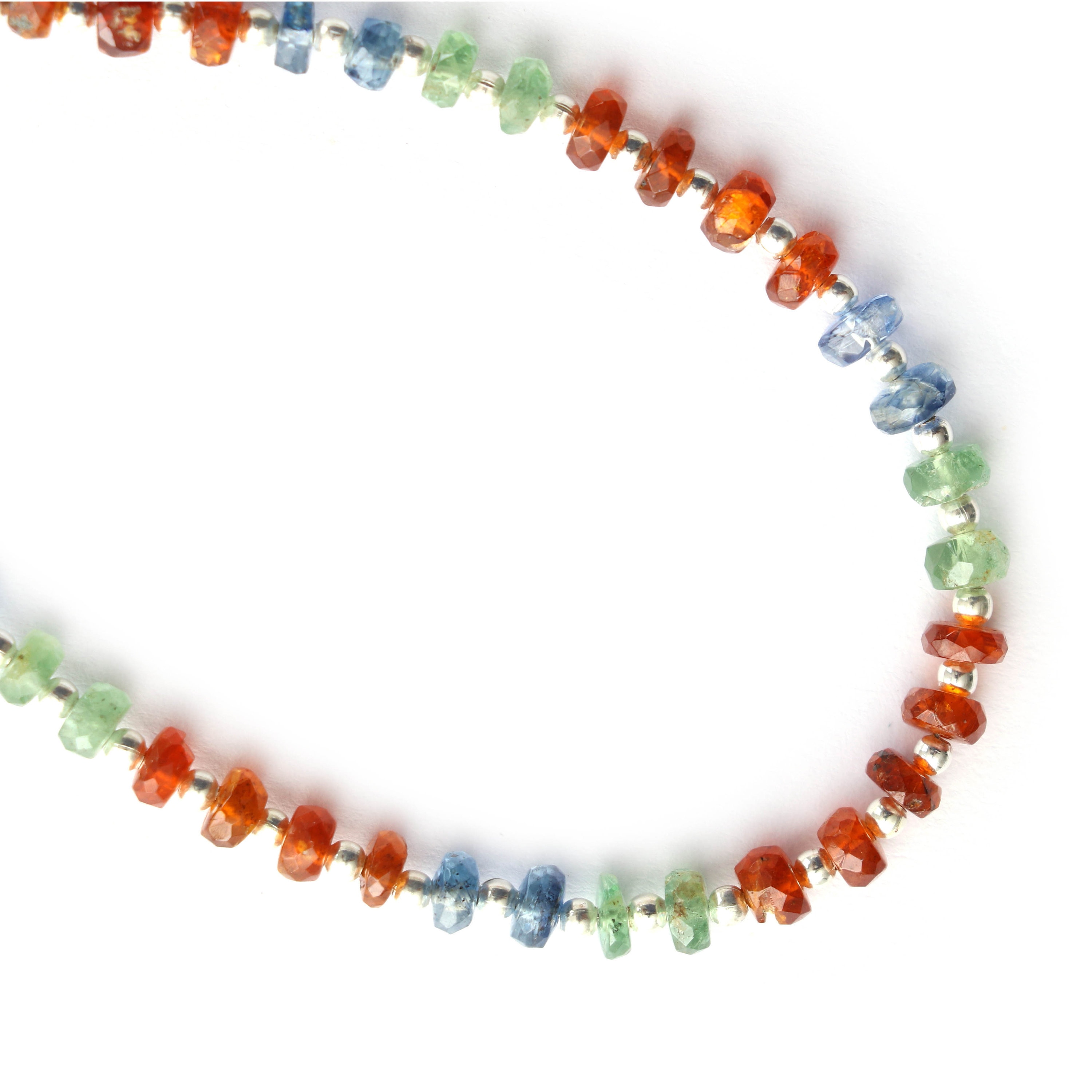 Multi Kyanite Faceted Rondelle Beads, 4 Mm To 5.5 Mm, Multi Kyanite Beads, Multi Kyanite Jewelry Making Gemstone Beads, 8 Inch Full Strand