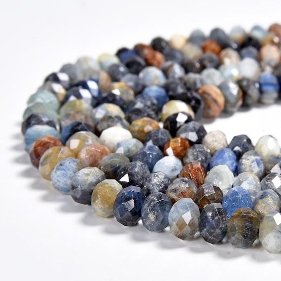 Natural Blue Kyanite Gemstone Grade A Micro Faceted Rondelle 7x5mm Loose Beads Bulk Lot 1,2,6,12 And 50 (p115)