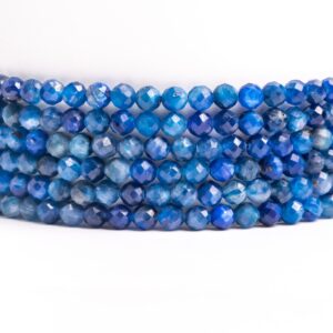 Natural Blue Kyanite Gemstone Grade A+ Faceted Round 4mm Loose Beads