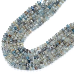 Natural Kyanite Gemstone Grade A Faceted Rondelle 8X5MM 10X4MM 11x4MM Loose Beads (D349)