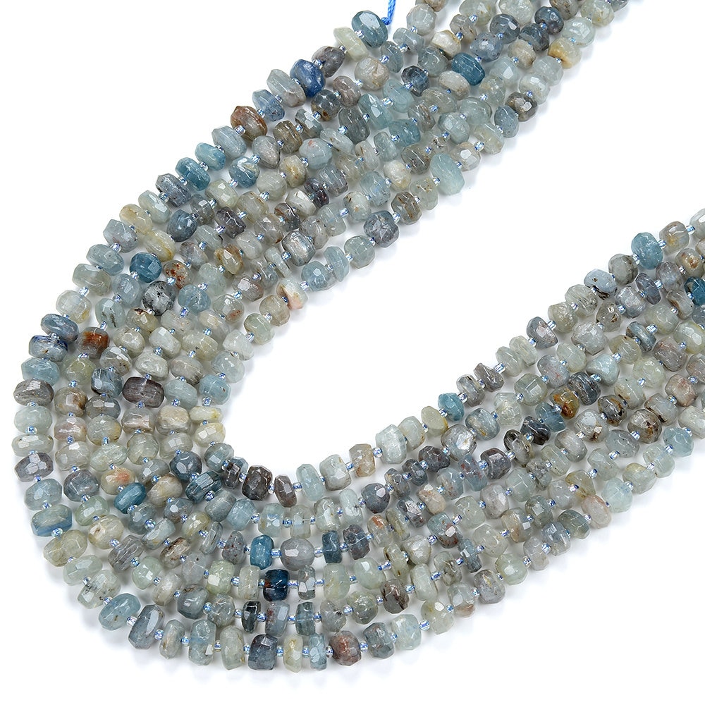 Natural Kyanite Gemstone Grade A Faceted Rondelle 8x5mm 10x4mm 11x4mm Loose Beads (d349) Natural Kyanite Gemstone Grade A Faceted Rondelle 8x5mm 10x4mm 11x4mm Loose Beads (d349)
