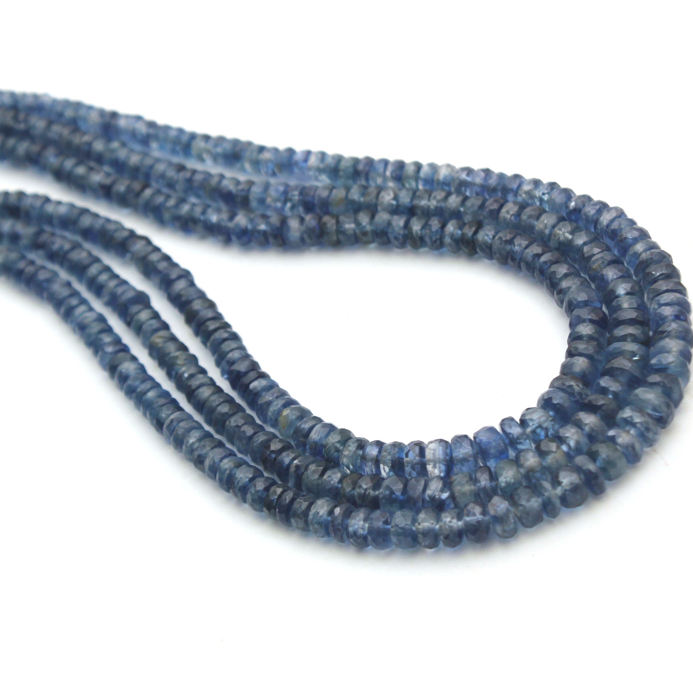 Kyanite Faceted Rondelle Beads, 3.5 Mm To 6.5 Mm, Kyanite Beads, Faceted Rondelle Shape Kyanite, 8 Inch / 18 Inch Strand, Price Per Strand
