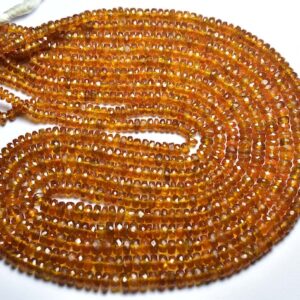 Super Quality Rare Orange Kyanite Beads - Most Beautiful Natural Faceted Orange Kyanite Rondelle - Size Is 3.5- 5 Mm #2152