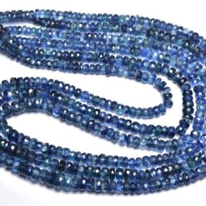 Superb Blue Kyanite Rondelle Beads - 8.5 Inches - Natural Beautiful Faceted Kyanite Rondelle - Size Is 4 - 6 Mm #2103