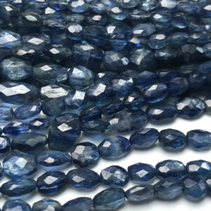 AAA Natural Blue Kyanite | 6/7-7.5/10 MM Faceted Oval | Gemstone Beads | 15 Inch Strand | For Making Jewelry