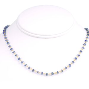 Kyanite Necklace 14k Gold filled 18 19 Inch Chain Faceted Natural Earthy Gemstones 4mm Blue Dainty Small