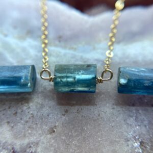 Blue Kyanite Crystal Necklace 14kt Gold Filled or .925 Sterling Silver Chain