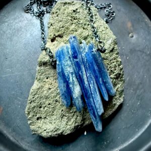 blue kyanite necklace, gemstone necklace, jewelry for her, bib necklace, Brazilian jewelry