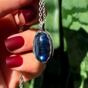 Blue Kyanite Necklace - in sterling silver - for balancing your mind, body, and spirit - activates all chakras - kyanite crystal