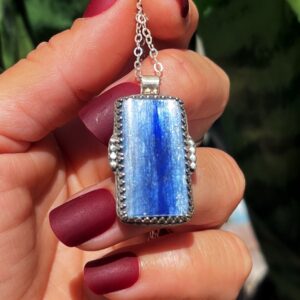 Blue Kyanite Necklace - in sterling silver - for balancing your mind, body, and spirit - activates all chakras - kyanite crystal