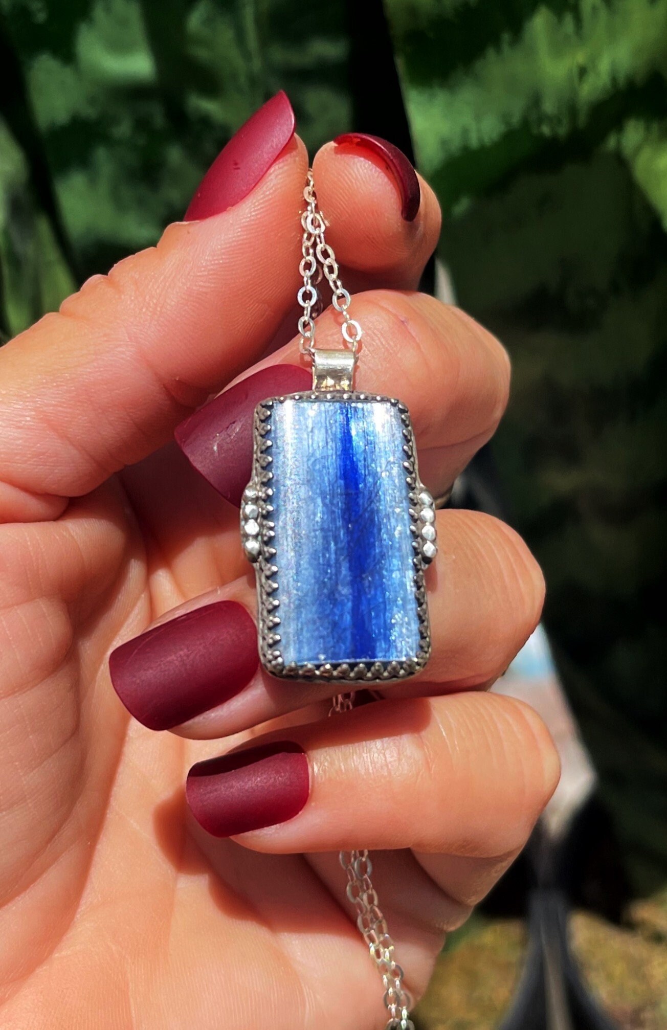 Blue Kyanite Necklace - In Sterling Silver - For Balancing Your Mind, Body, And Spirit - Activates All Chakras - Kyanite Crystal