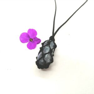 Blue Kyanite Necklace: Macrame Meditative Stone Jewelry