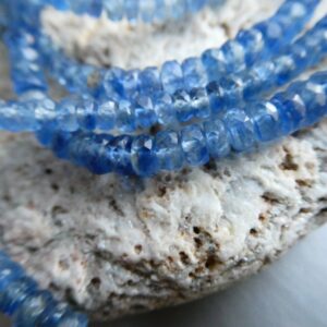 Blue Kyanite Rondelle Faceted 4mm Beads- 3-6in Strand Gemstone -necklace Jewelry Making-craft Natural Beads
