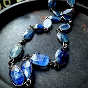 Blue kyanite necklace, blue stone necklace, gift for her, statement necklace