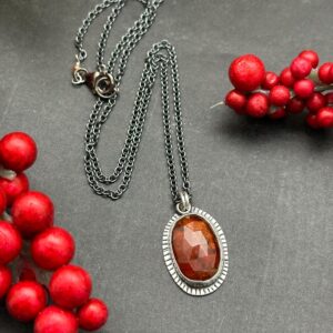 Dainty Orange Kyanite Artisan Necklace