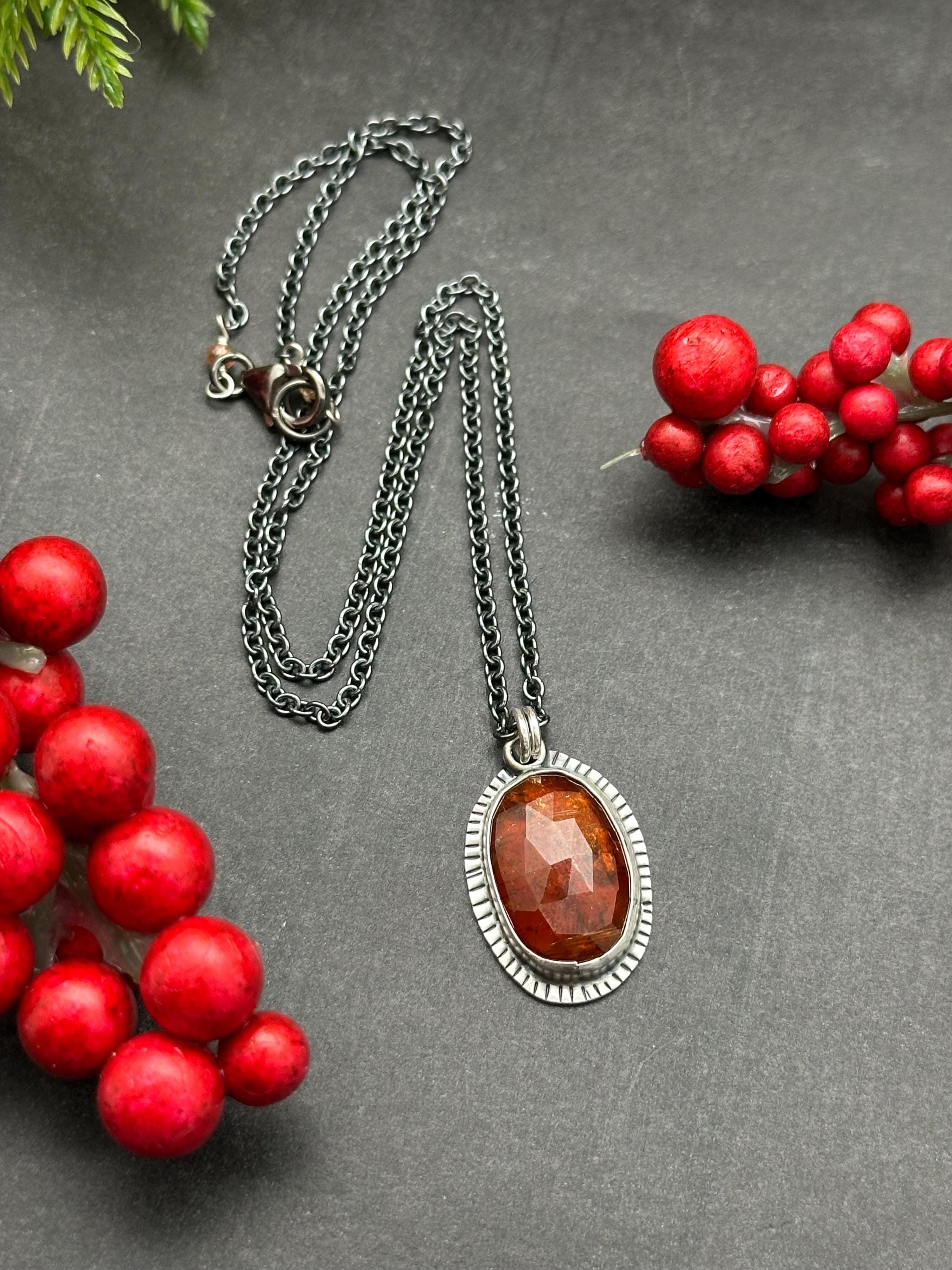 Dainty Orange Kyanite Artisan Necklace