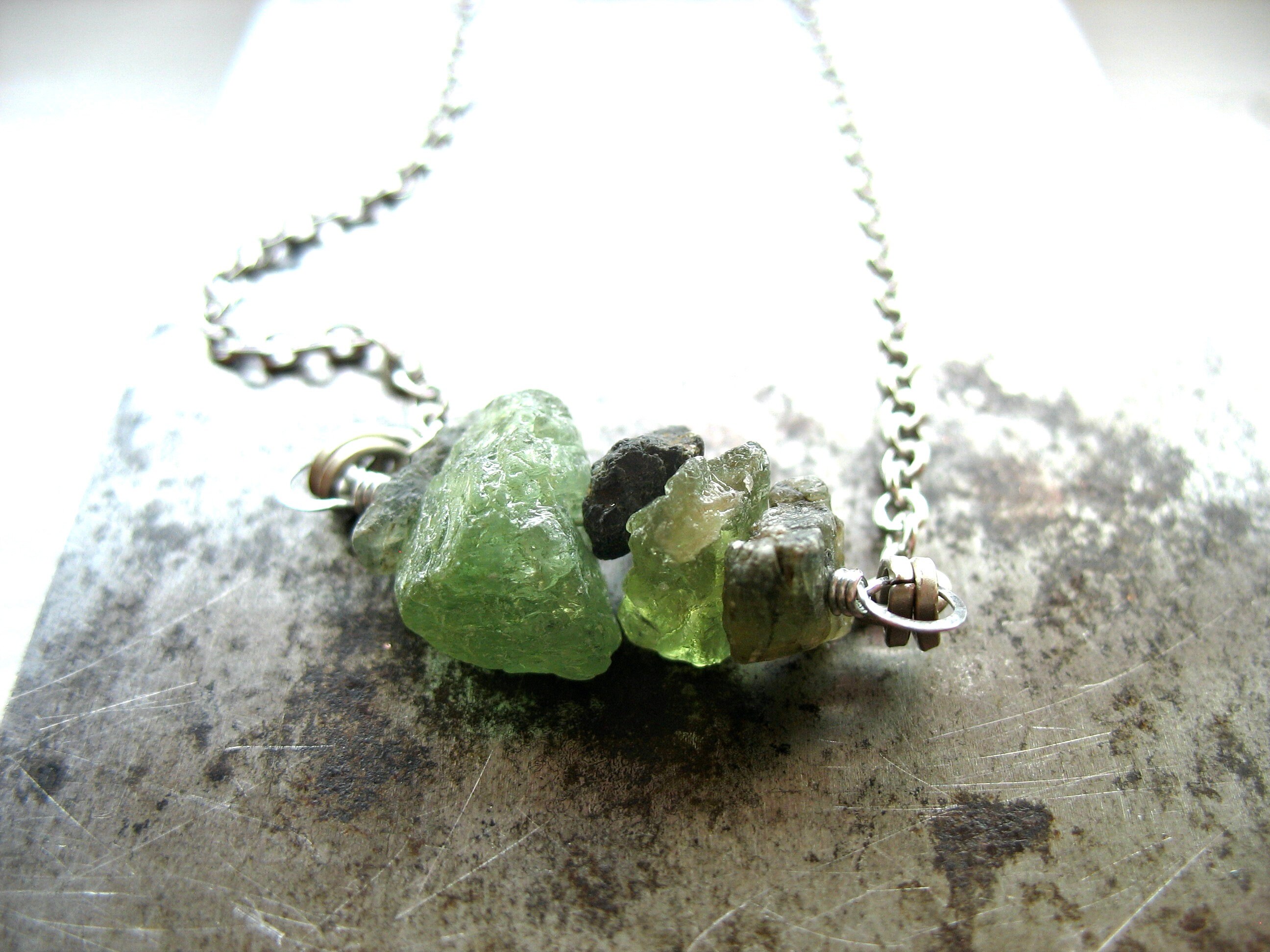Green Kyanite Gemstone Necklace Jewelry Made In Usa