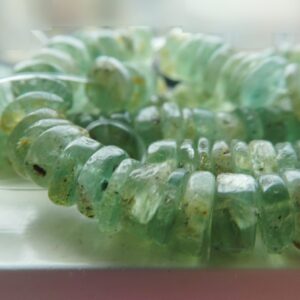 Green Kyanite Rondelle 6mm Beads- 8in Natural Strand-gemstone Jewelry Making -necklace Craft Beads