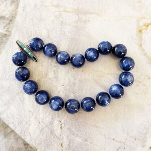 Large Kyanite Necklace - 22mm Navy Blue Luxury Handcrafted Statement Piece
