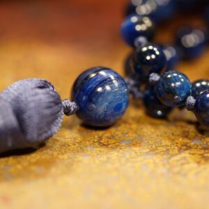 Kyanite Mala Beads • Beautiful Strong Indigo Blue Tassel • 108+ • 6.5mm • Aligning chakras • Seeker of Truth • 3061