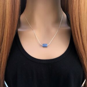 Minimalist Blue Kyanite Crystal Necklace - Perfect Gift For Her