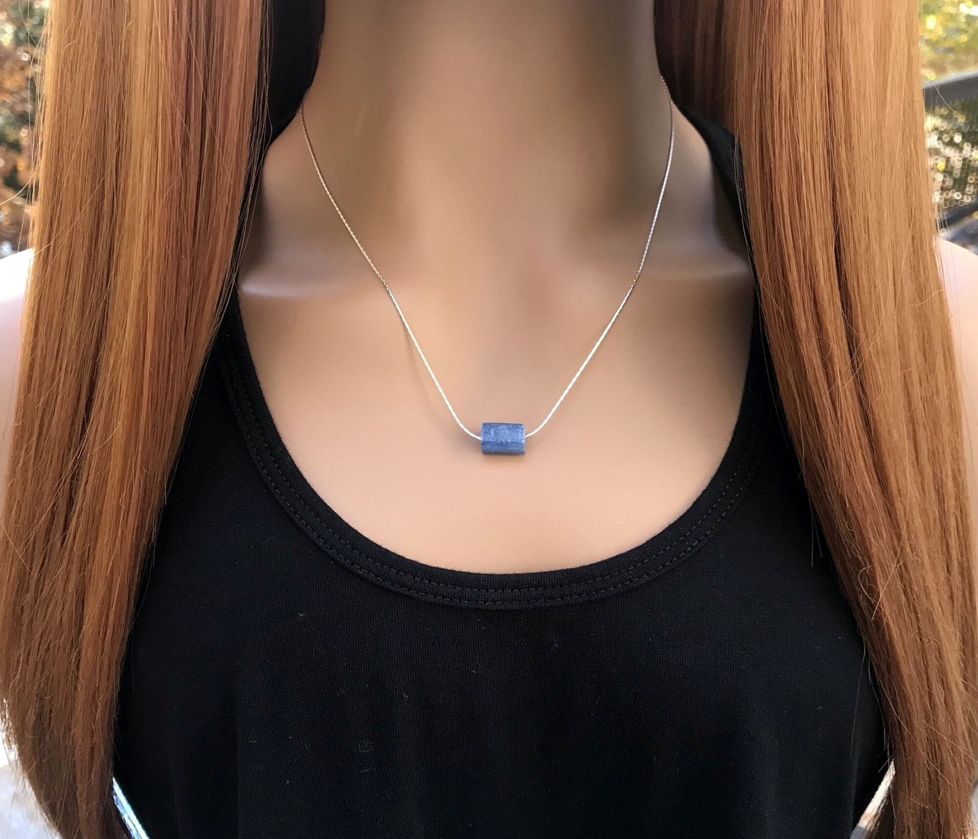 Minimalist Blue Kyanite Crystal Necklace - Perfect Gift For Her
